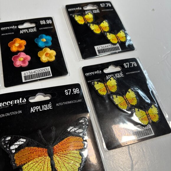 NEW Bundle of Iron On Patches Flowers and Butterflies Orange & Yellow - Picture 3 of 8
